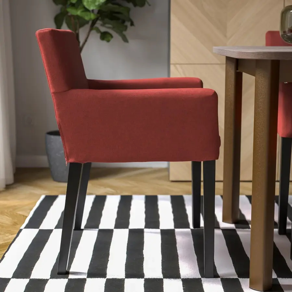 Стул с подлокотниками -  MÅRENÄS /MARENAS /IKEA/МАРЕНЭС ИКЕА, 81х59х56 см, красный/черный