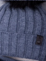 Шапка детская зимняя вязаная с помпоном и снуд