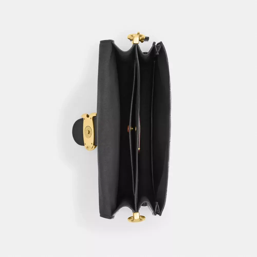 COACH СУМКА ЧЕРЕЗ ПЛЕЧО TABBY С ЦЕПОЧКОЙ И СТЕЖКОЙ, ЧЕРНЫЙ