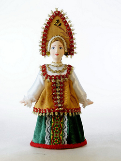 Кукла коллекционная в русском девичьем костюме