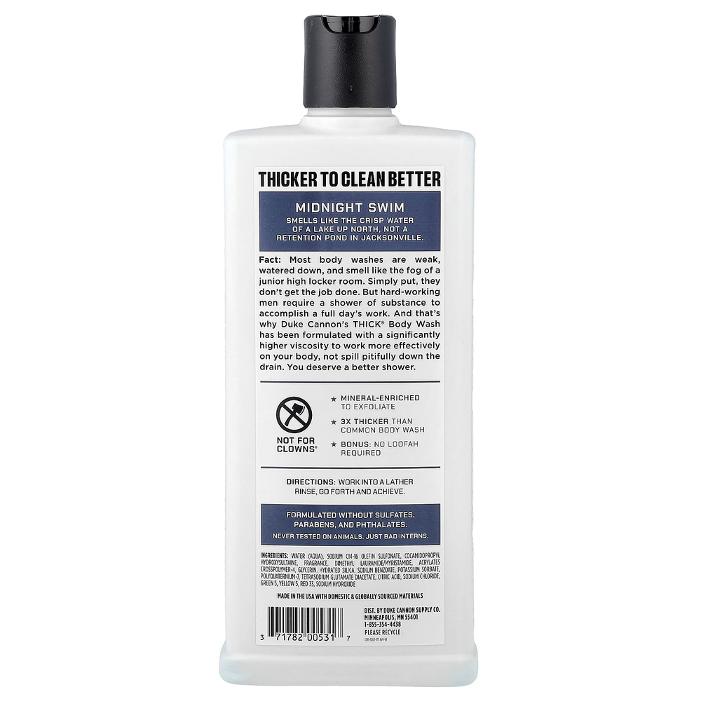 Duke Cannon Supply Co., Thick®, гель для душа, полночное купание, 532 мл (18 жидк. унций)