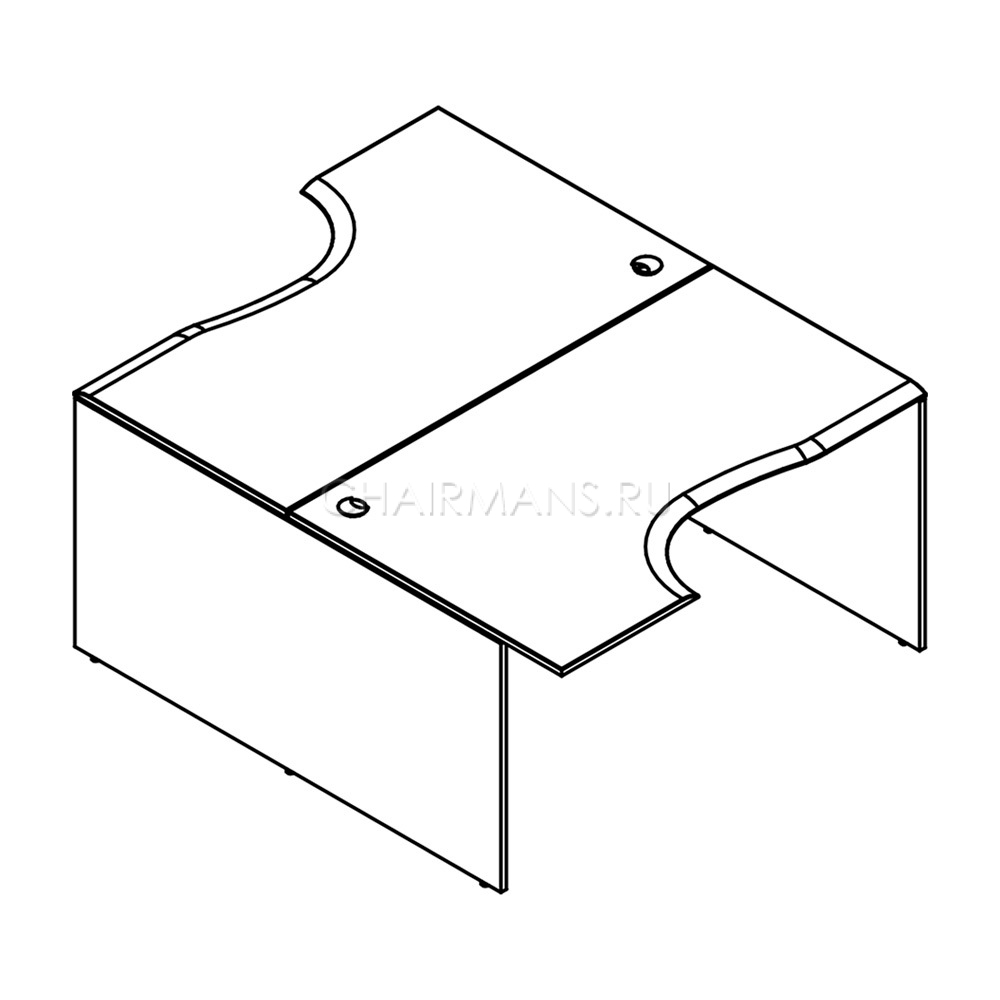 Стол 2-х местный эргономичный Skyland WAVE W2CET 149.2 бук тиара