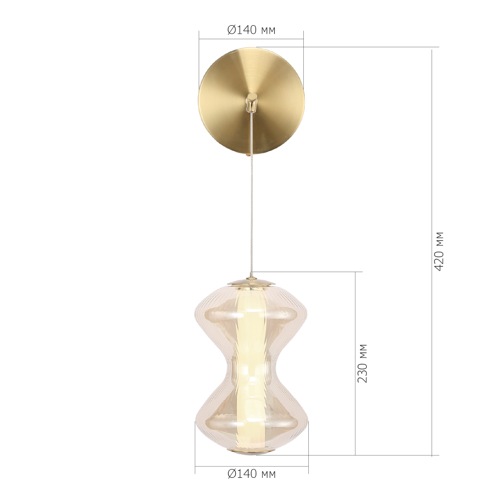 SL6136.201.01 Светильник настенный ST-Luce золото/коньячный LED 1*6W 3000K SPINE