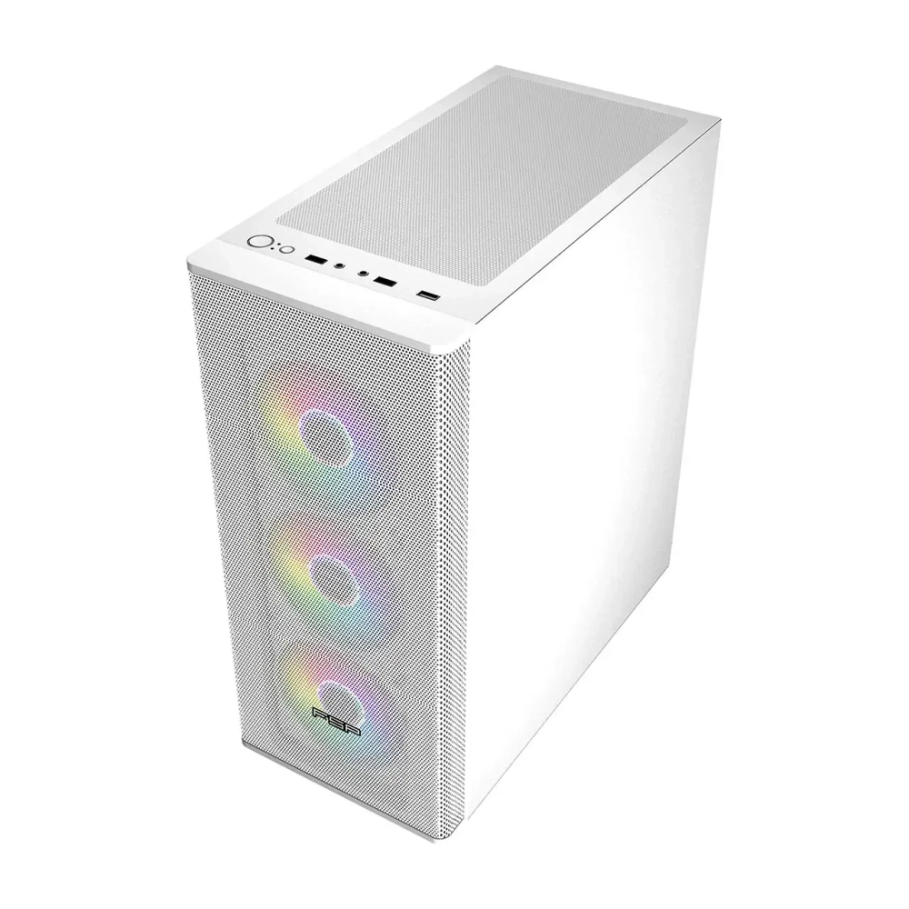 Компьютерный корпус FSP CMT196W, Без БП, 1xUSB3.0/2xUSB2.0, 4x ARGB 120mm, Glass, White, ATX
