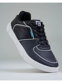 Черные кеды с белой подошвой, из EVA