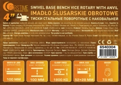 Тиски стальные поворотные с наковальней 100мм (4'') FORSTIME FT-6540304