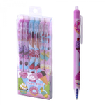 Ручка гелевая пиши-стирай, автоматическая Alingar "Десерты", 0,5мм, синяя, игольчатый наконечник, круглый цветной пластиковый корпус, пласт. уп.