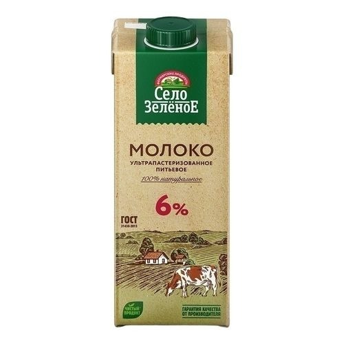 Село Зеленое Молоко Ультрапастеризованное 6% 950мл