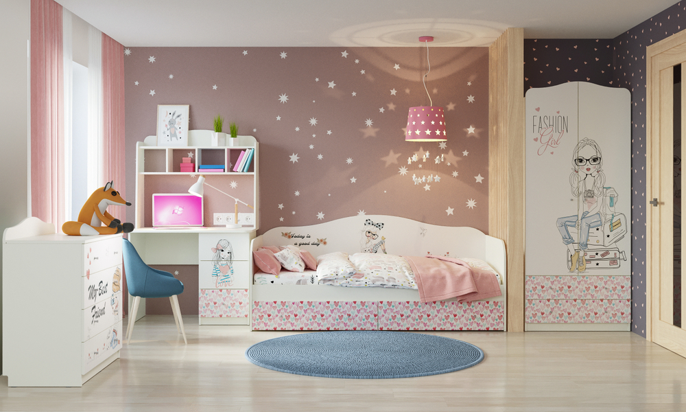 Шкаф МАМА "Девочки", Белый