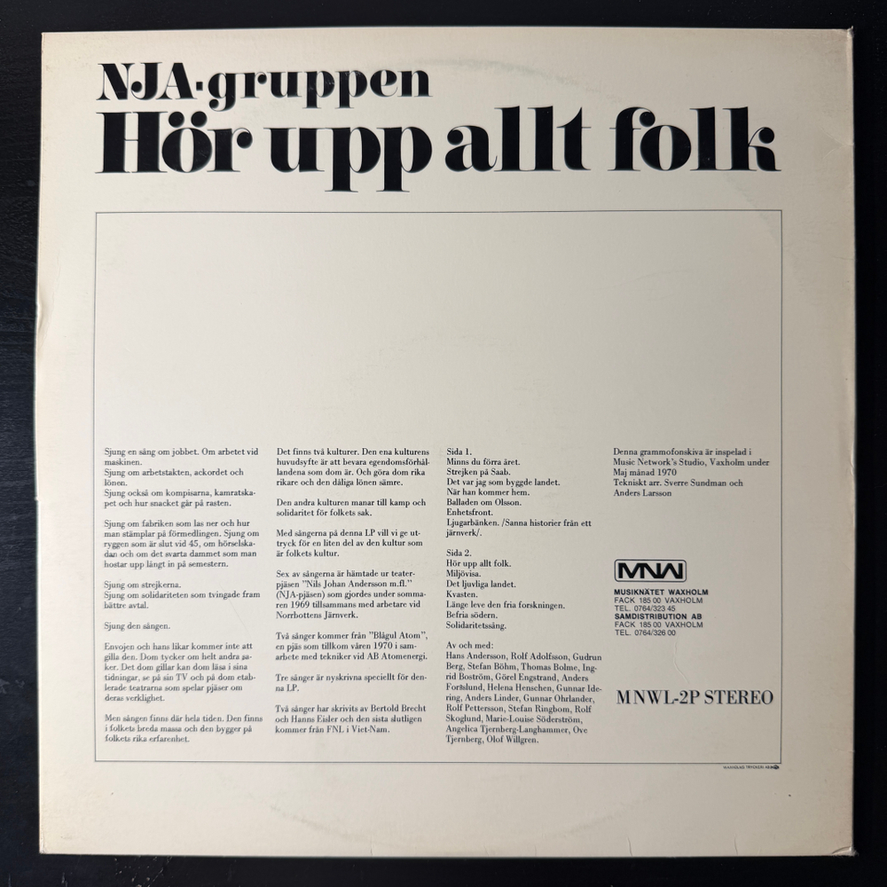 NJA-Gruppen ‎– Hör Upp Allt Folk (Швеция 1970г.)Т
