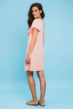 Стильное платье с открытым плечом (Размер: L) (Цвет: розовый)