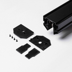 Магнитный трековый шинопровод для натяжных потолков Terra MKT-3R2-300-B 3м, с внутренней боковой заглушкой + комплект внешних и внутренних торцевых заглушек, Черный