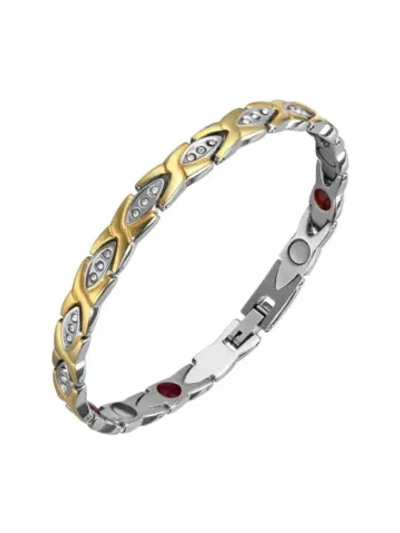 Магнитный браслет из титана с цирконом