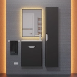 Тумба с раковиной для ванной Uperwood Modul 50 см, подвесная, матовая, черная