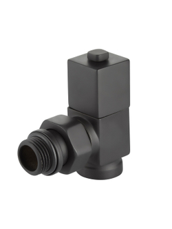 Набор дизайн-вентилей Royal Thermo CUBE, угловой (черный) 1/2"