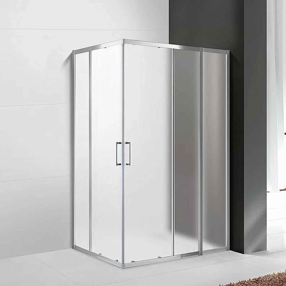 Душевой уголок Cezares Molveno 130x100 MOLVENO-AH-21-100+30-P-Cr стекло рифленое матовое/профиль хром