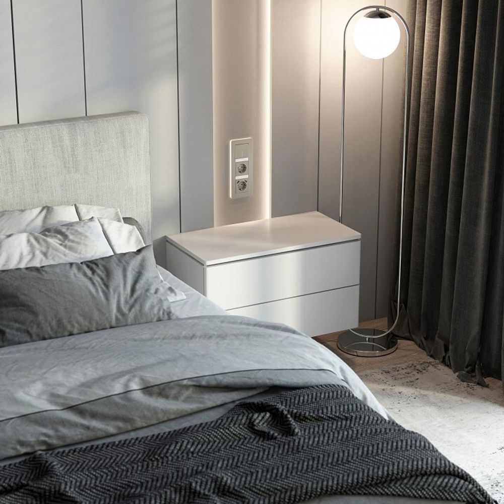 Выключатель проходной одноклавишный с подсветкой без рамки Werkel дымчатый W1210104