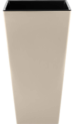 Горшок цветочный London Cube 19,4л 250*250*470мм c дренажной вставкой, калифорнийский миндаль
