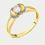 Кольцо женское из желтого золота 585 пробы с фианитами (арт. 001-0115-0001-021)