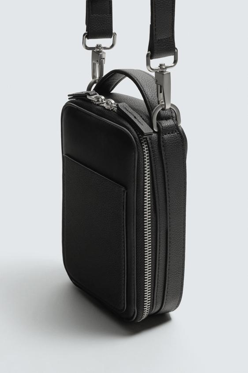 ZARA ВЕРТИКАЛЬНАЯ СУМКА С ТЕКСТУРОЙ, ЧЕРНЫЙ