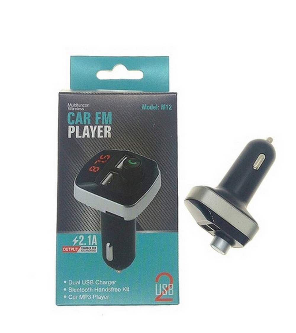 Автомобильный FM-трансмиттер M12 Bluetooth (черный)