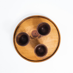 Набор - деревянный поднос и рюмки (стопки) из текстурированной сосны R34