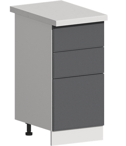 Кухня Модуль ШН3Я 400 Белый / Графит Софт