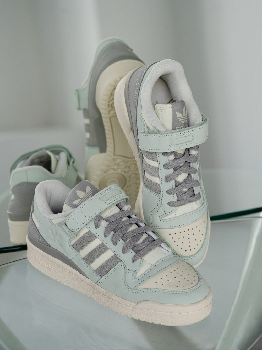 Adidas Forum Exhibit Low Shoes Linen Green