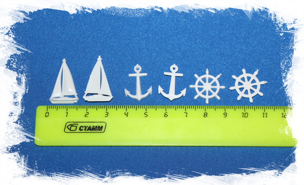 Заготовки фурнитура в морском стиле якорь, штурвал, корабль в морском стиле