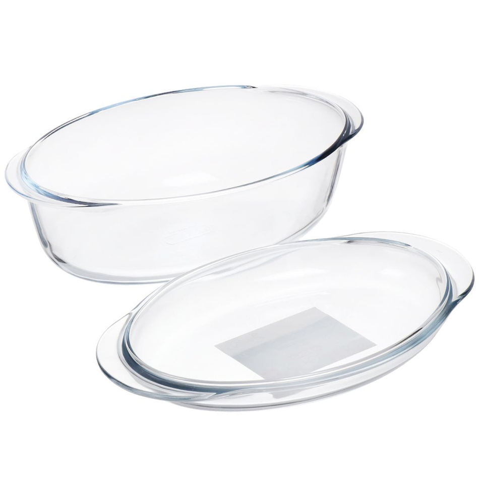 Форма для выпечки стекло, 4 л, овал, с крыш, Pyrex, 459AAST