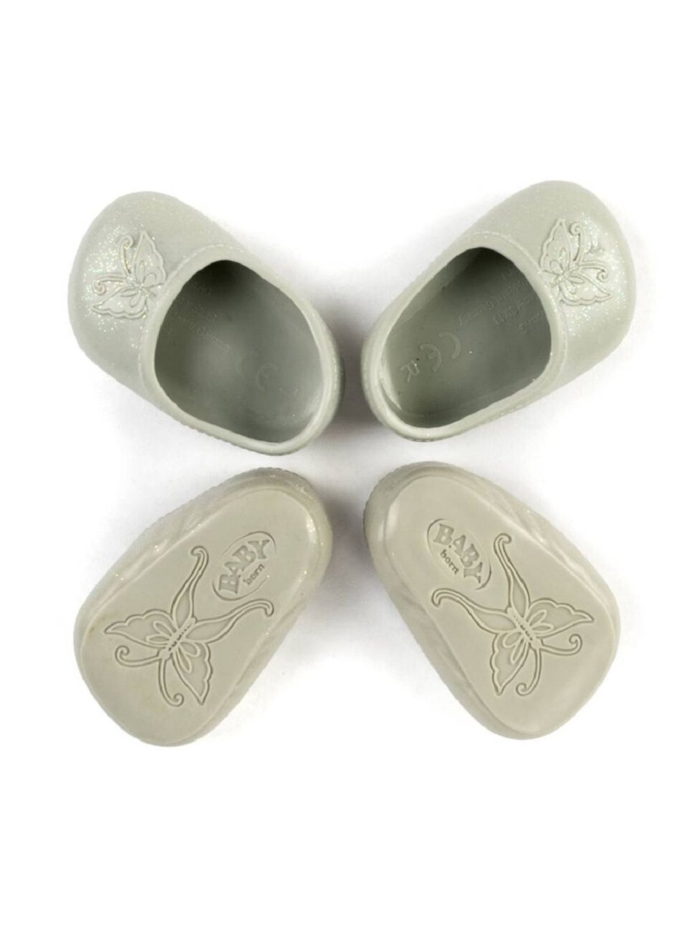 Силиконовые туфли для кукол серые (484)