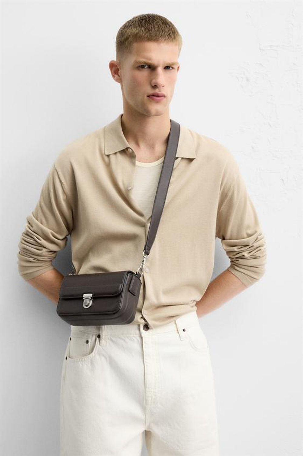 ZARA ОДНОТОННАЯ СУМКА, КОРИЧНЕВЫЙ