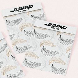 Ткань блэкаут аккуратные контурные листья