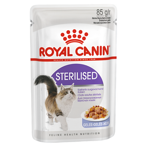 Royal Canin корм консервированный для взрослых кошек кусочки в желе стерилизованные