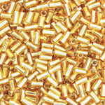 Японский бисер TOHO Bugle (стеклярус) 3mm (№22F), с внутренним серебрением, прозрачный матовый