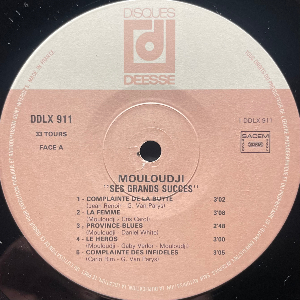 Mouloudji ‎– Ses Grands Succès 2LP (Франция)
