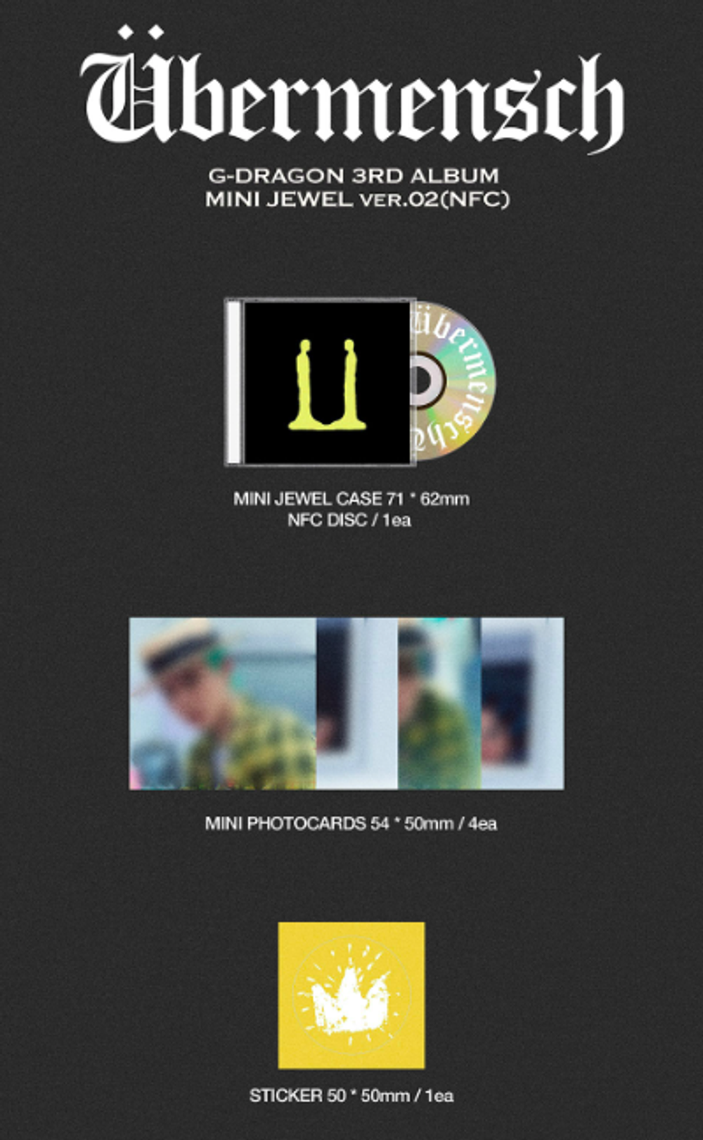 Альбом G-DRAGON - 3RD ALBUM Übermensch (MINI JEWEL ver) 