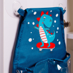 Кармашки для детского сада на резинке. Динозавр