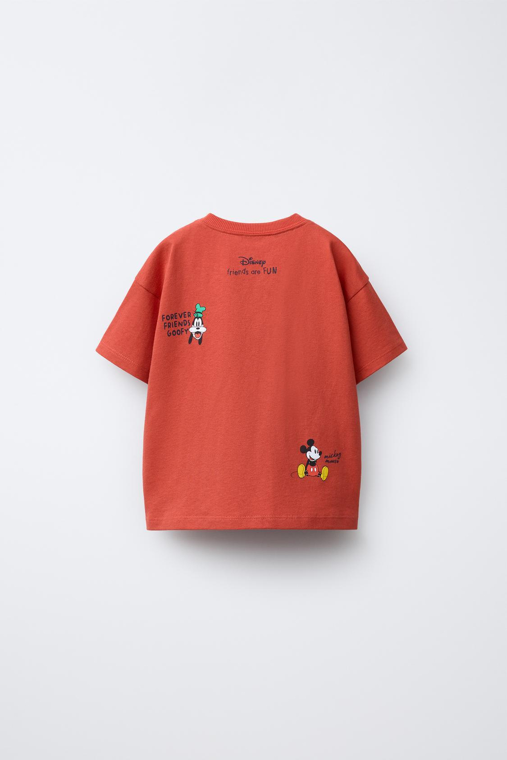 ZARA ФУТБОЛКА С ВЫШИВКОЙ MICKEY MOUSE AND FRIENDS © DISNEY, МЯГКИЙ КРАСНЫЙ