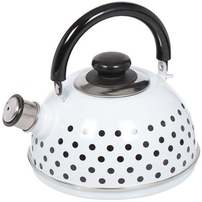 Чайник сталь, эмал, 2.5 л, свист, подв ручк, Рубин, бел, TMM04/25/02/01/27 03/08/29 04/02/29