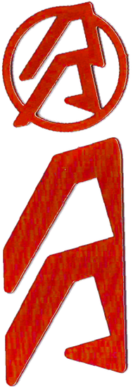 Логотипные вставки Alpha-X (цвет:красный, правые)