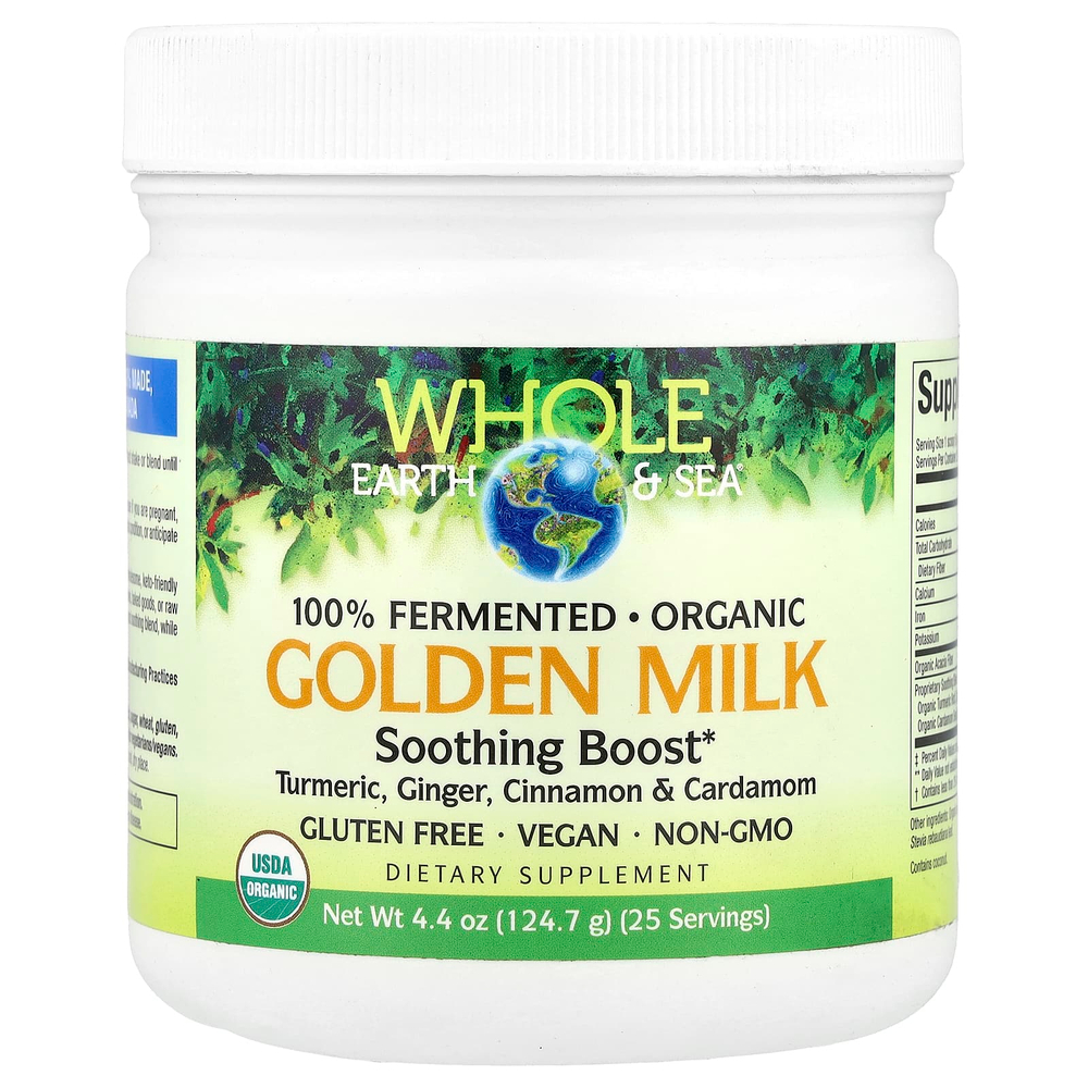 Natural Factors, Whole Earth & Sea®, Golden Milk, успокаивающее средство, 124,7 г (4,4 унции)