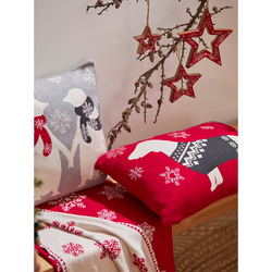 Подушка вязаная с новогодним рисунком fancy doggy из коллекции new year essential, 40х60 см