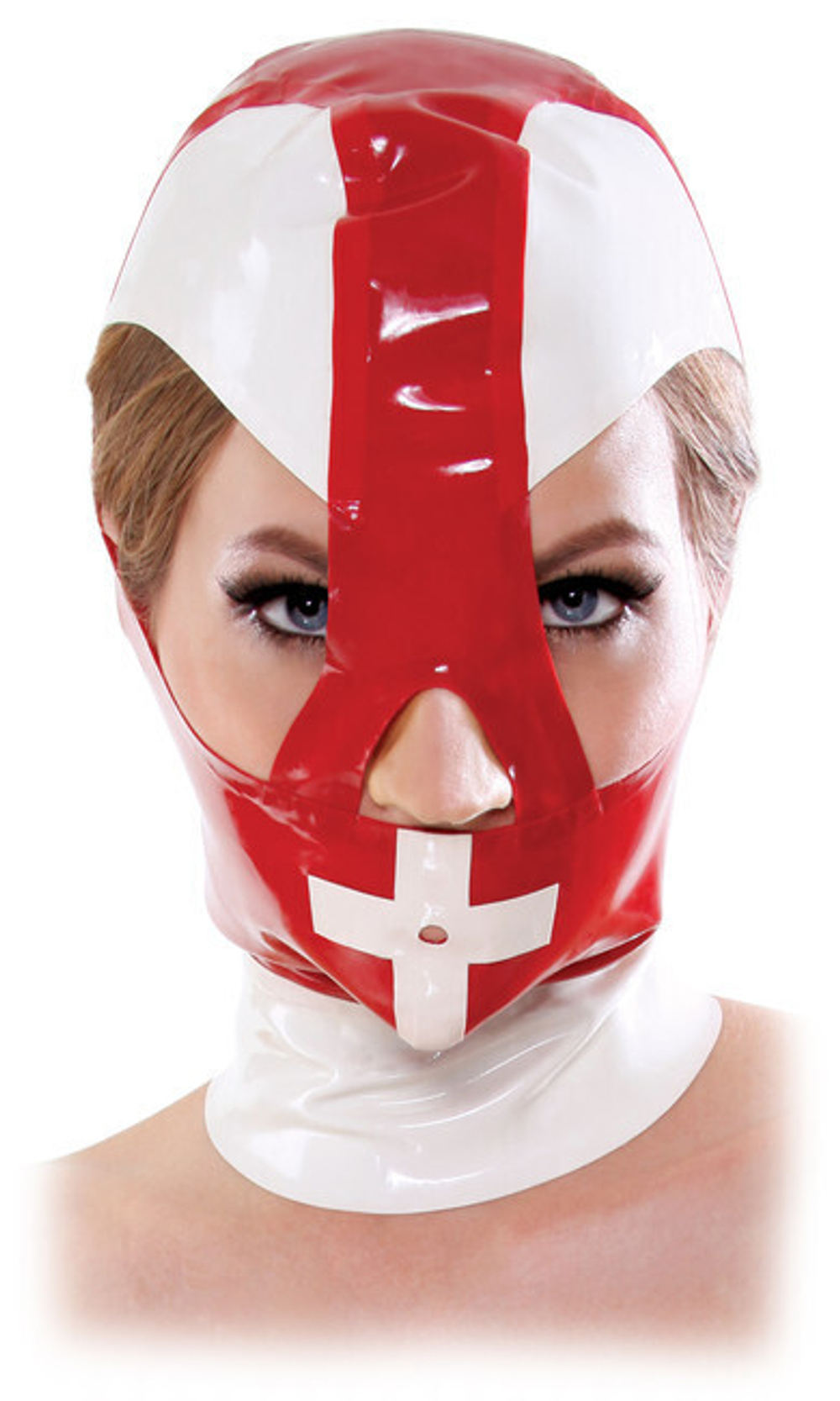 Маска-шлем красная с белым MALPRACTICE MASK (Цвет: красный с белым)
