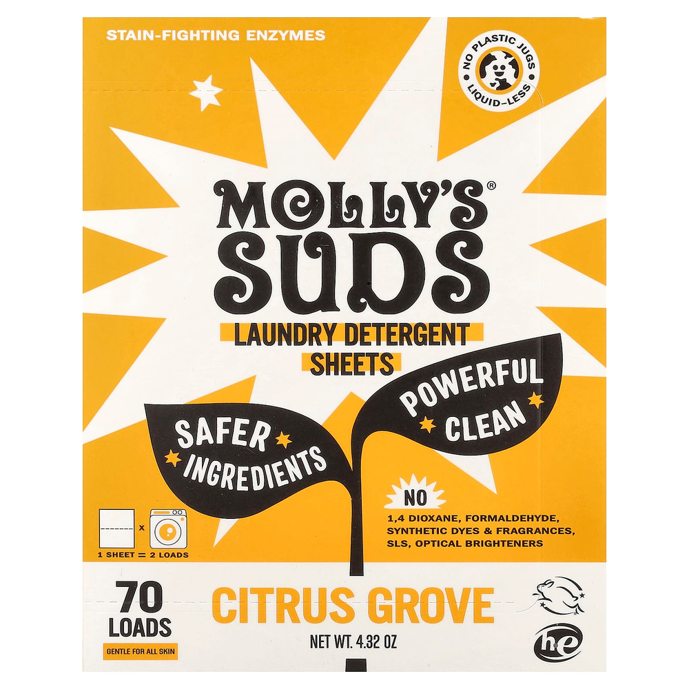Molly's Suds, средство для стирки, цитрусовая роща, 35 шт.