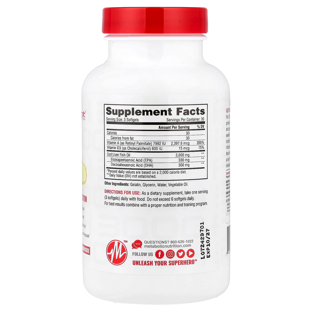Metabolic Nutrition, Fish 3000™, 90 капсул