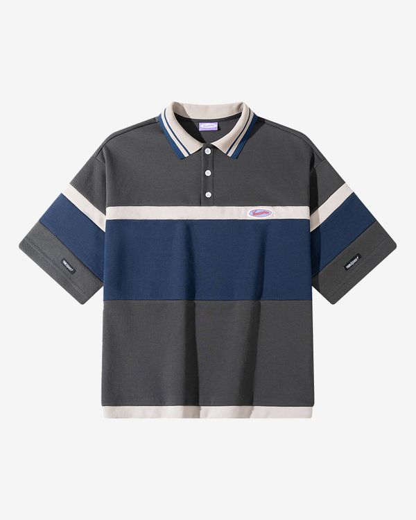 Поло графитовый/серый/синий - фото 1