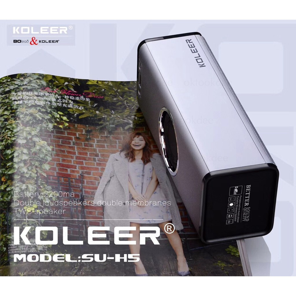 Беспроводная колонка Koleer SU-H5 (5W/FM/TF/USB/BT)