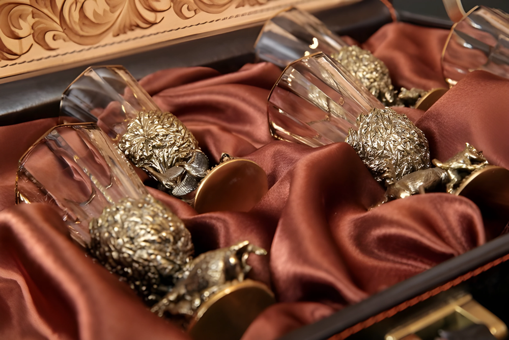 Набор лафитников "Русский Лес" 6 шт. в подарочном футляре