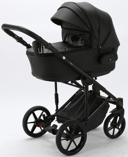 Детская коляска Adamex Zico Deluxe 2 в 1 Z-SA02 ЧЁРН.КОЖА